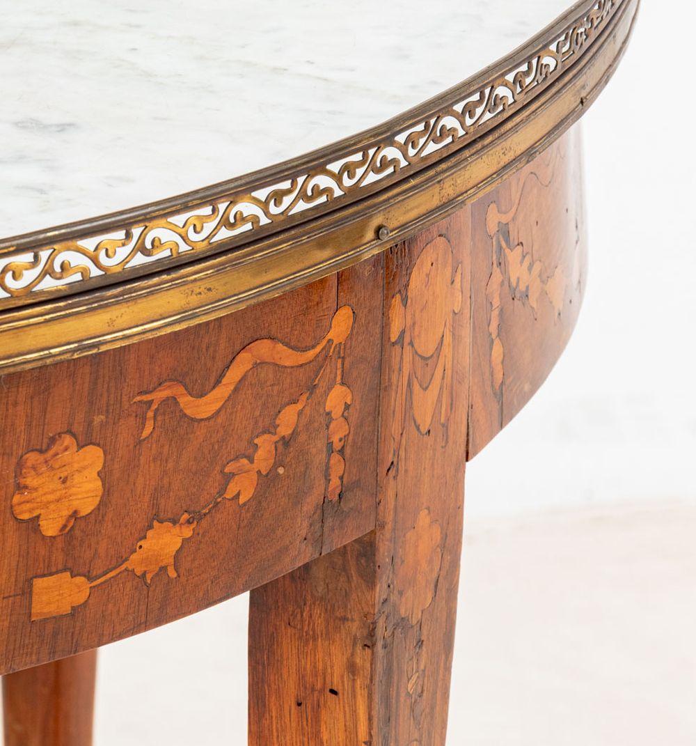 XIXe siècle Louis XV Style Kingwood Marquetry Bouillotte Table en vente