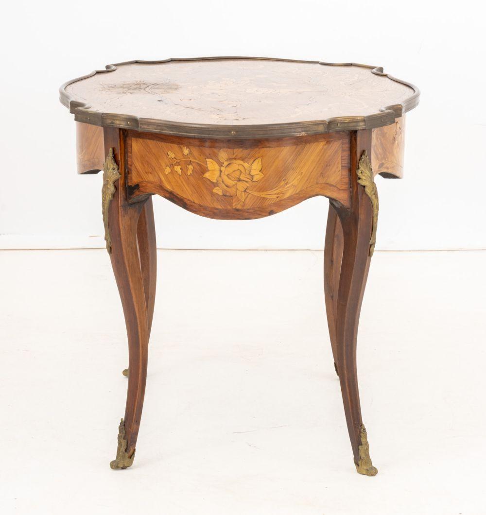 Ormolu Louis XV Style Kingwood Marquetry Coffee Table For Sale