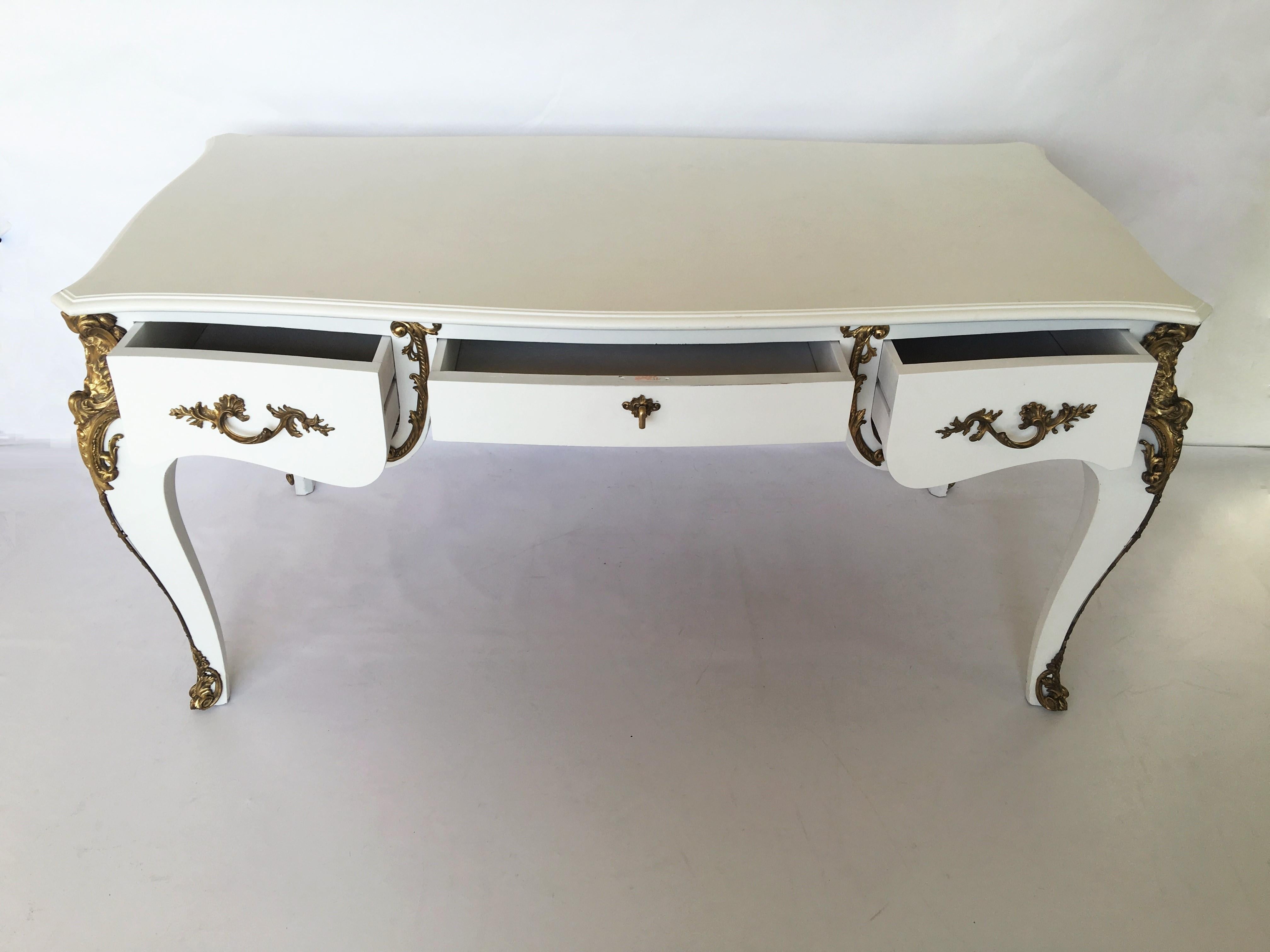 Louis XV Style Lacquered and Gilt Bronze-Mounted Bureau Plat 3