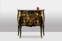 Louis XV-style lacquered chest of drawers. 1950s.