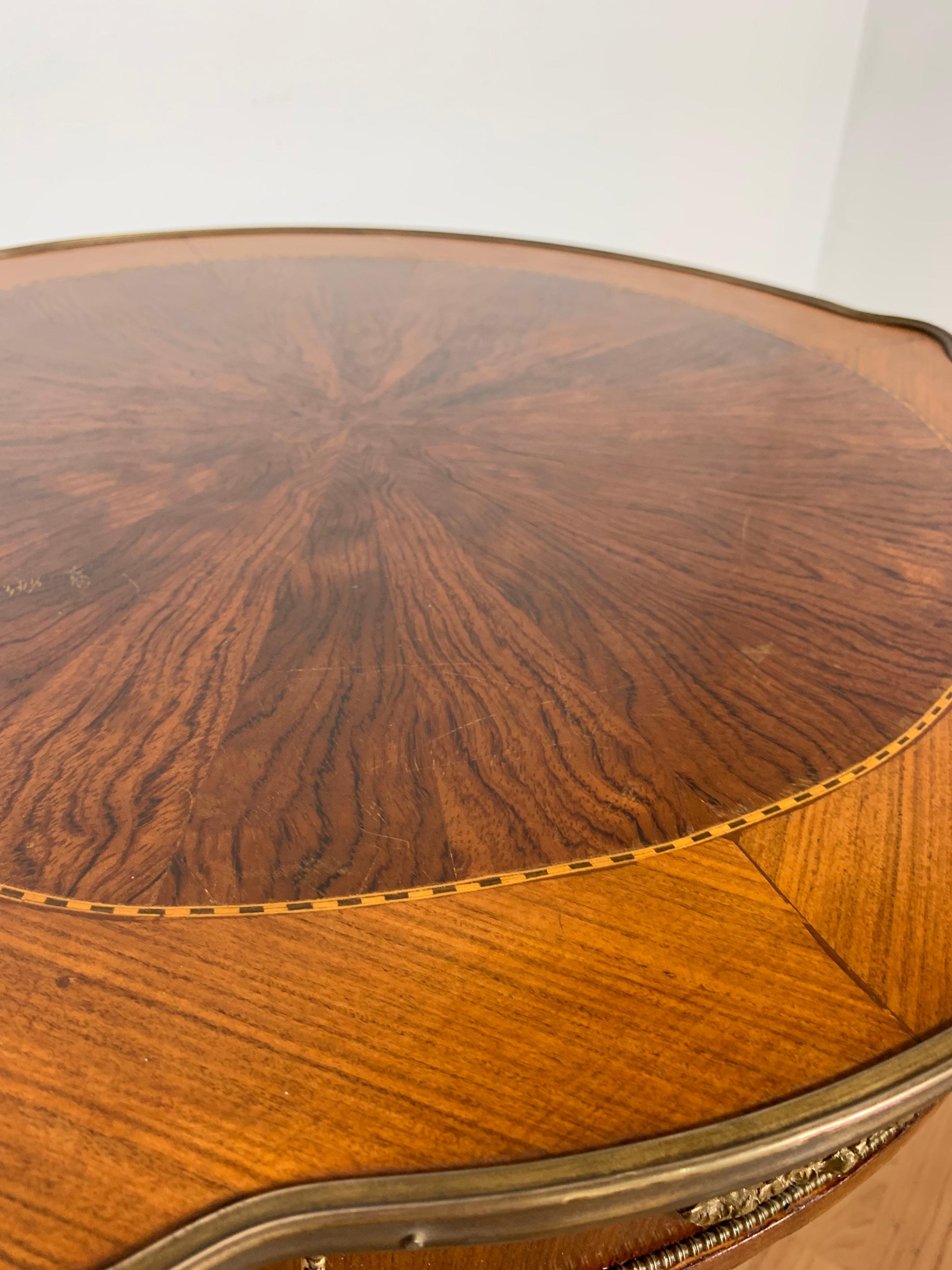 Louis XV Style Lamp Table in Mahogany and Rosewood 6
