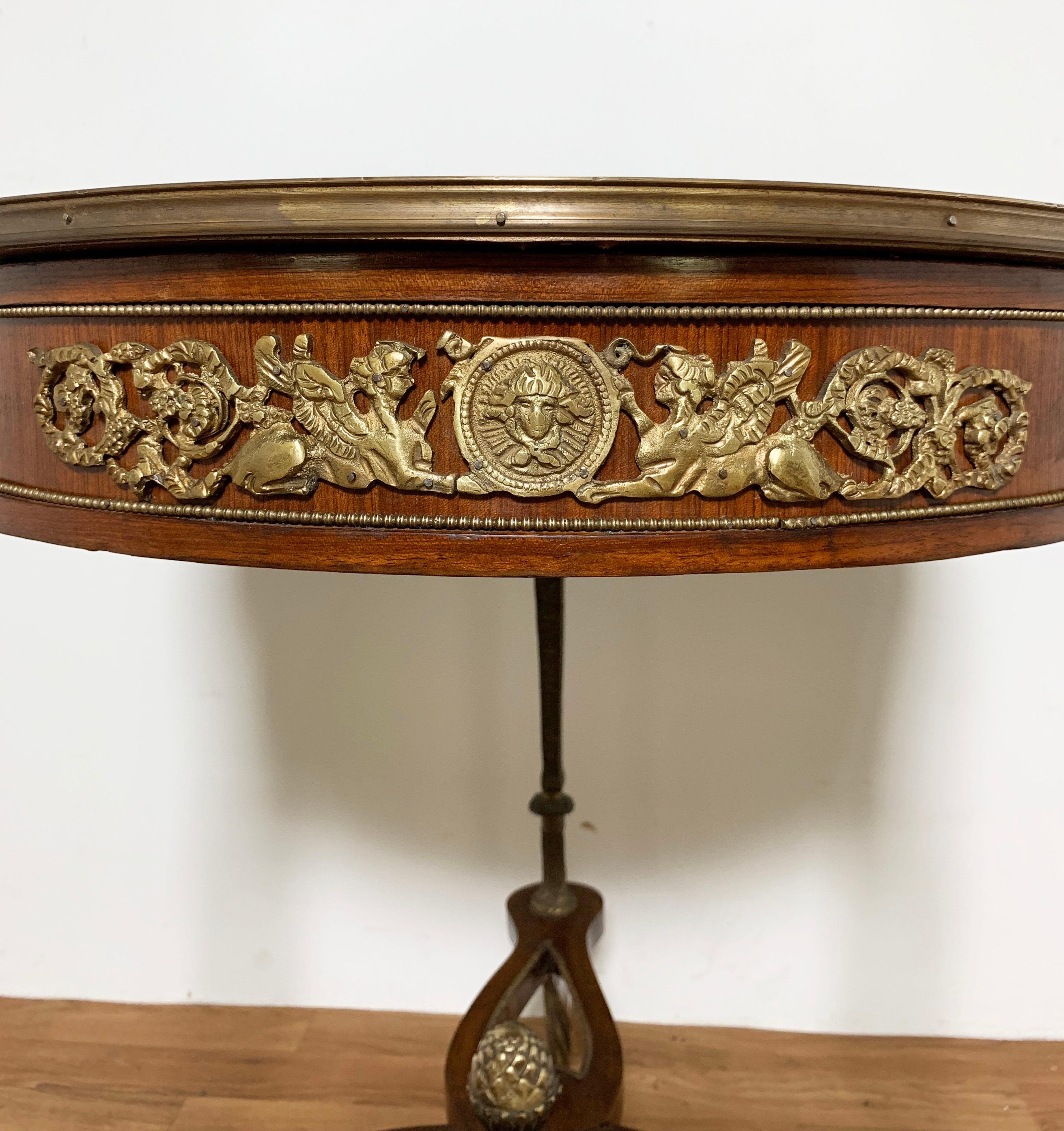 Louis XV Style Lamp Table in Mahogany and Rosewood In Good Condition In Peabody, MA
