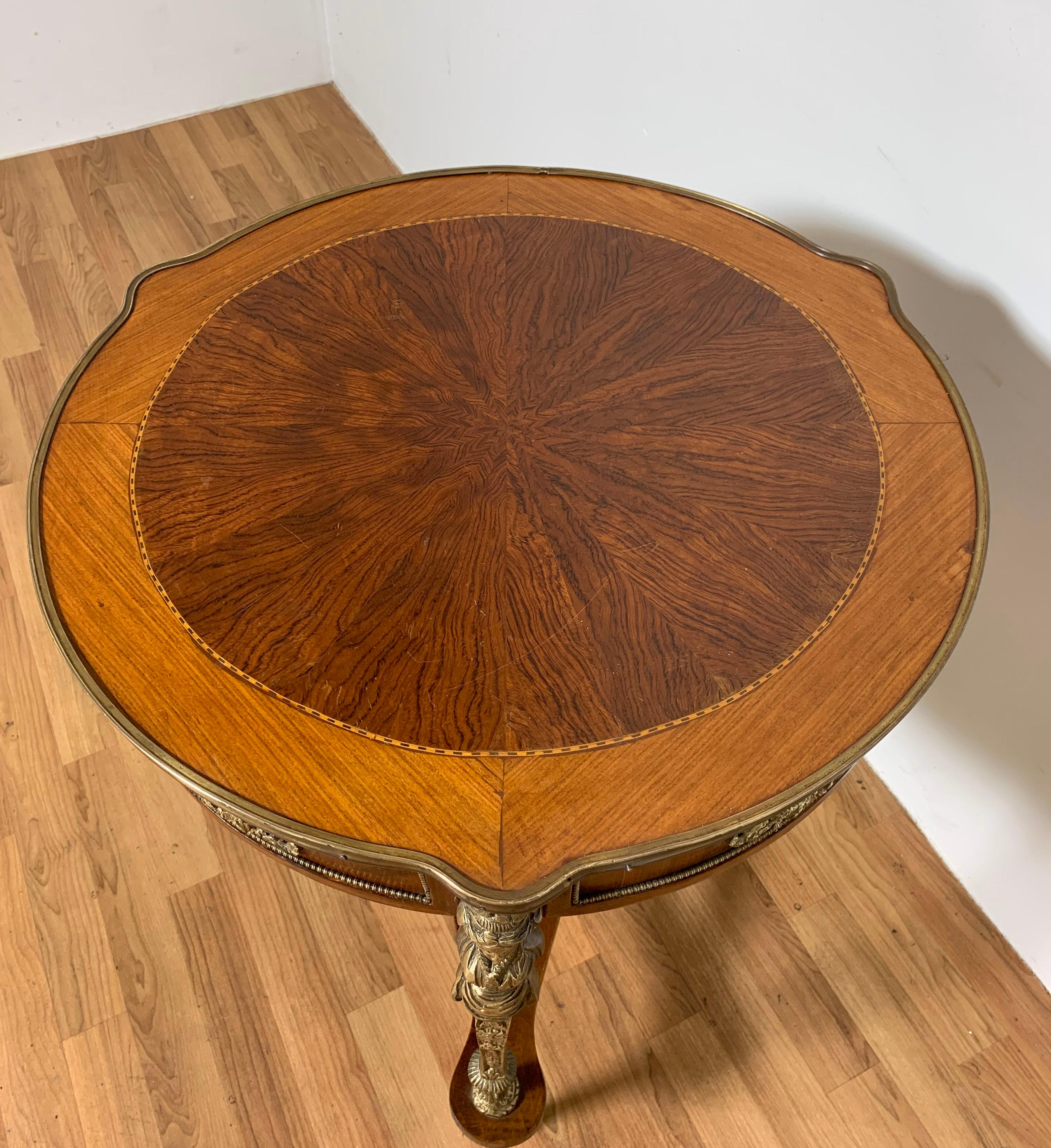 Louis XV Style Lamp Table in Mahogany and Rosewood 2