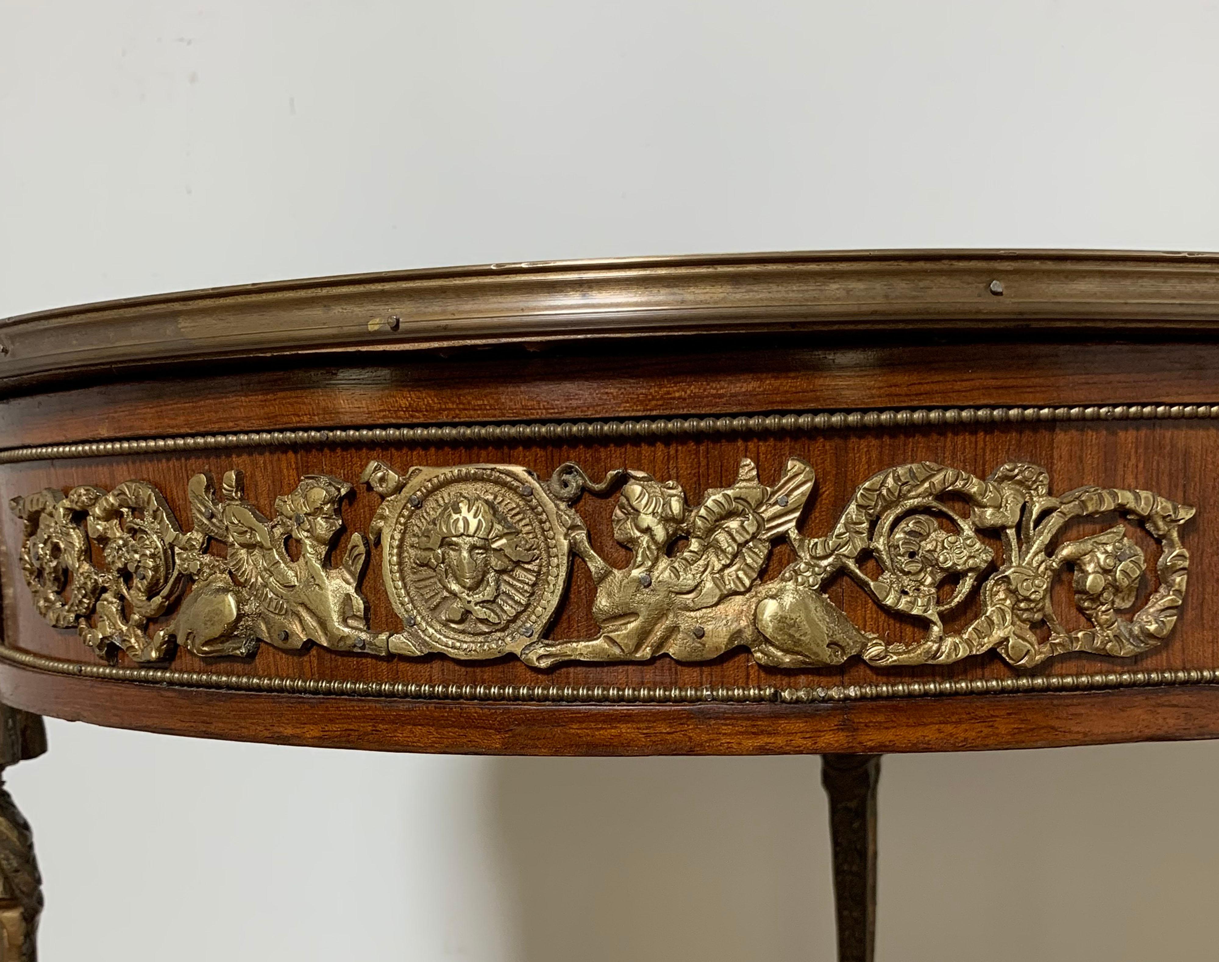 Louis XV Style Lamp Table in Mahogany and Rosewood 3