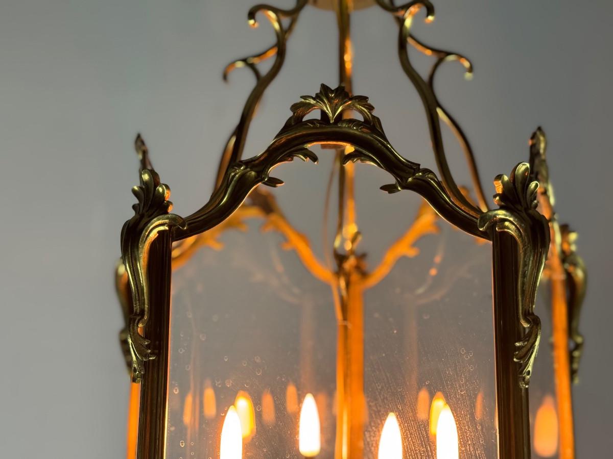 Louis XV style lantern in gilded bronze, circa 1920 For Sale 2