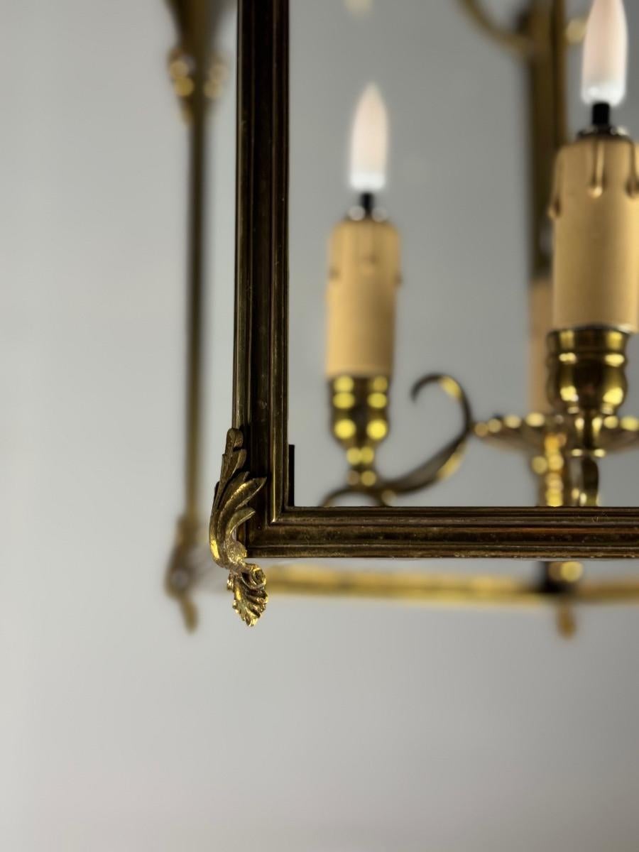 Louis XV style lantern in gilded bronze, circa 1920 For Sale 3