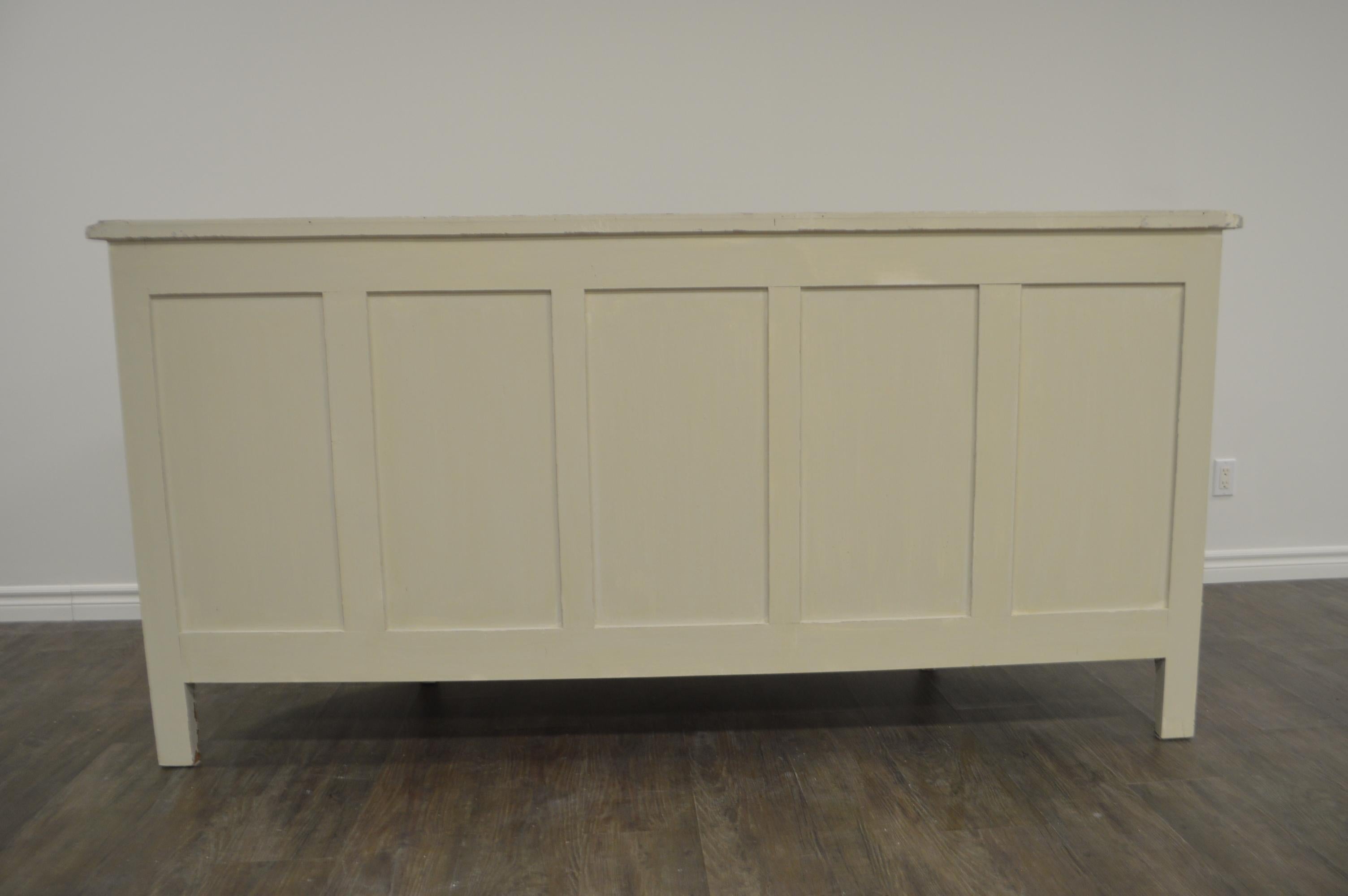 Louis XV Style Large Painted Buffet, Four Drawers and Storage Compartments For Sale 5