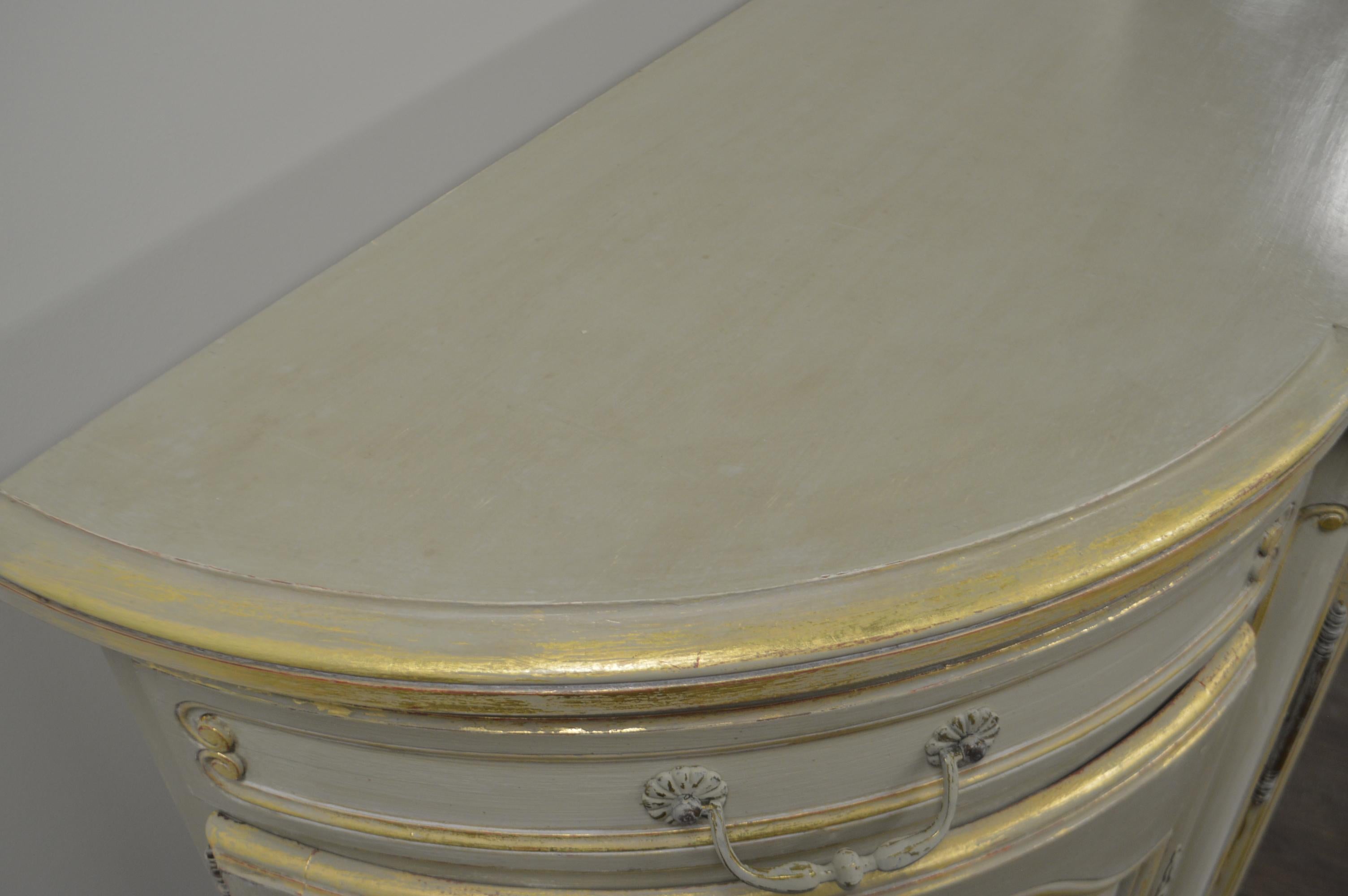 Louis XV Style Large Painted Buffet, Four Drawers and Storage Compartments In Excellent Condition For Sale In Oakville, ON