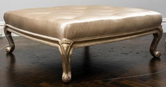 Louis XV Style Large Silvered Wood Ottoman