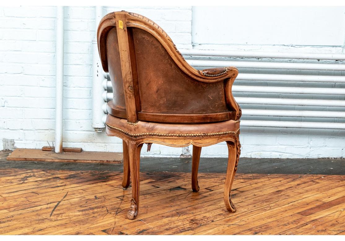 Louis XV Style Leather Desk Chair For Sale 4