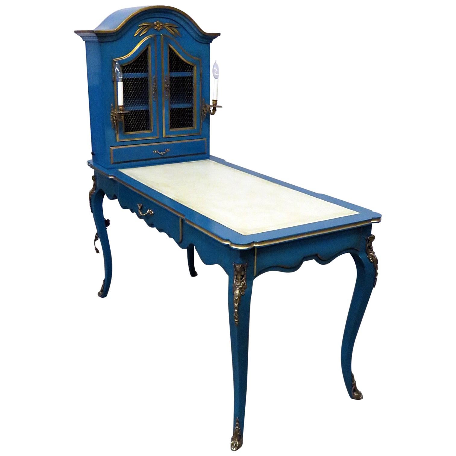 Maison Jansen Attr. Louis XV Leather Top Cartonnier Ladies Writing Table Desk