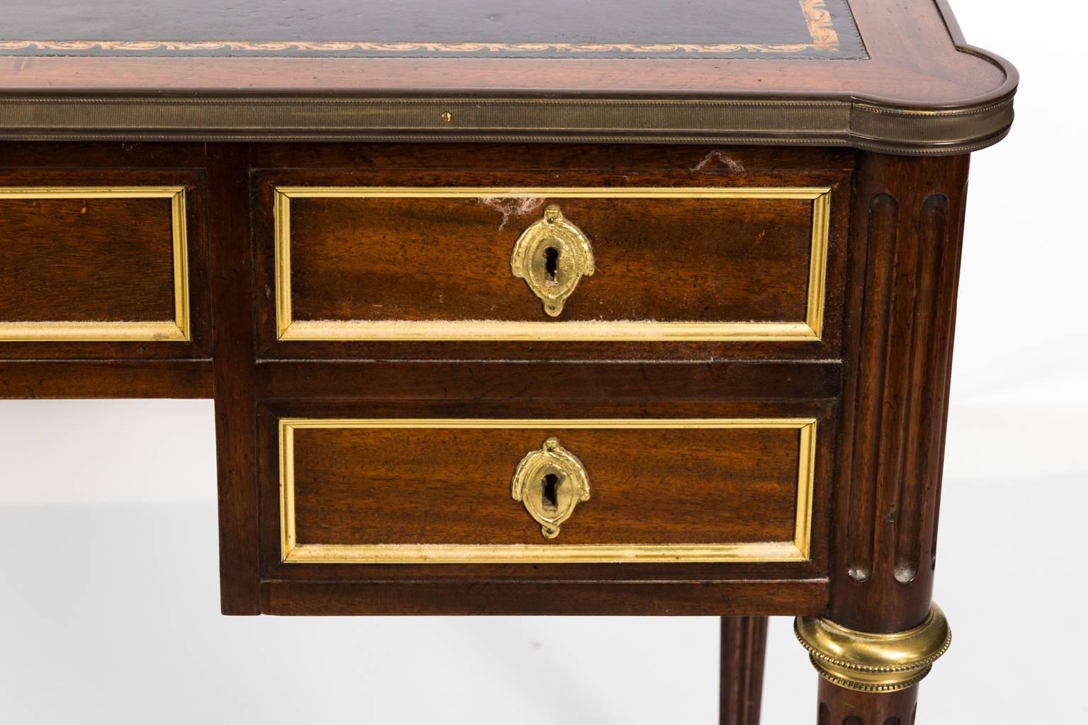 Louis XV Style Leather Top Partner's Desk 5