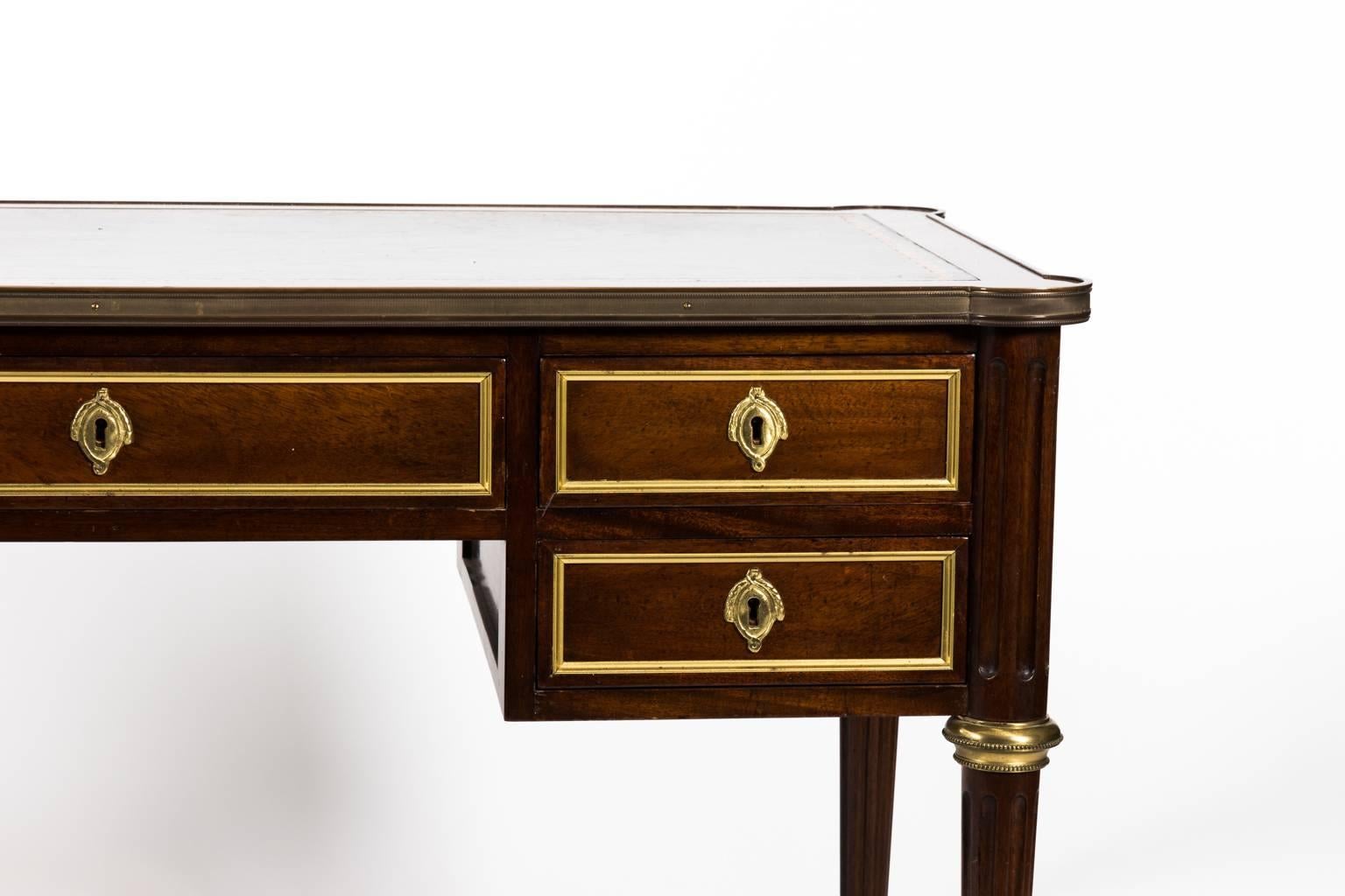 Louis XV Style Leather Top Partner's Desk 8