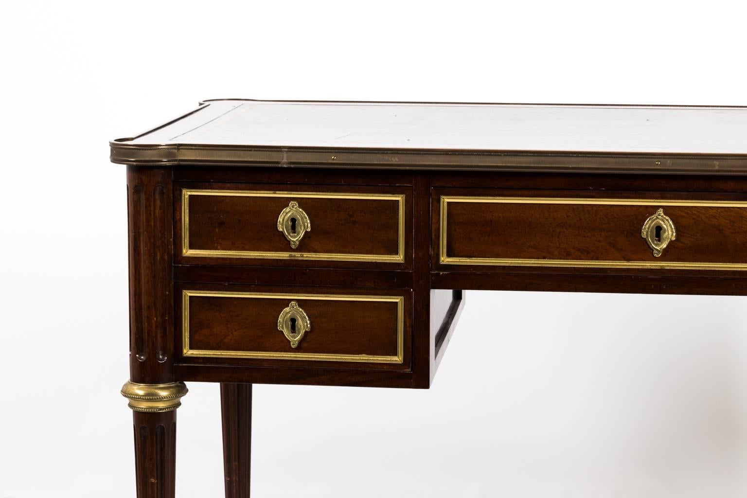 Louis XV Style Leather Top Partner's Desk 10