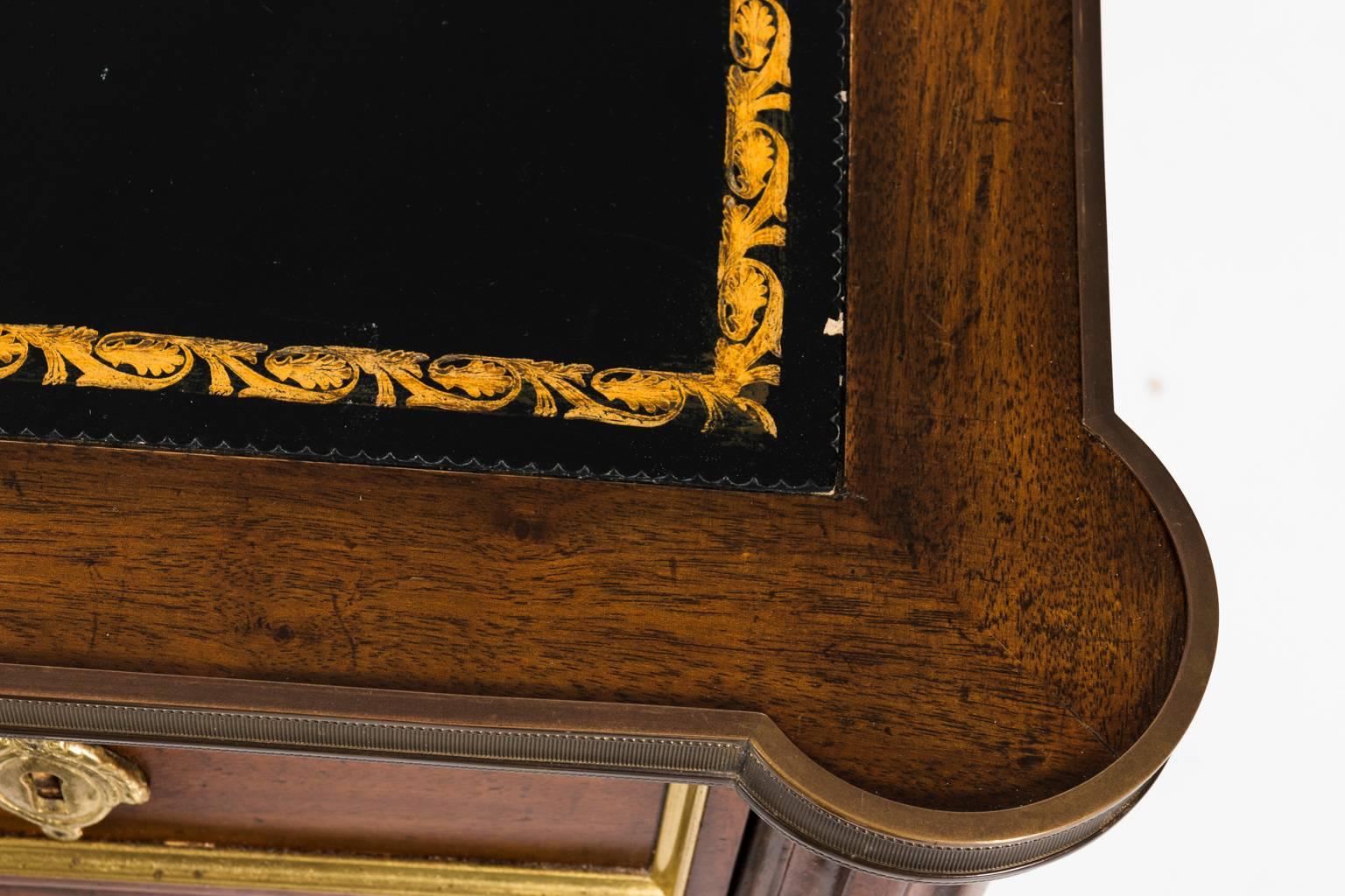 Louis XV Style Leather Top Partner's Desk 11