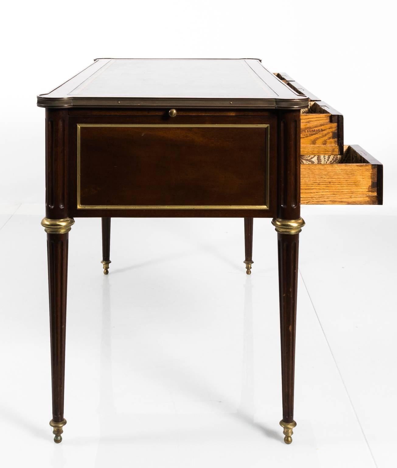 Louis XV Style Leather Top Partner's Desk 1