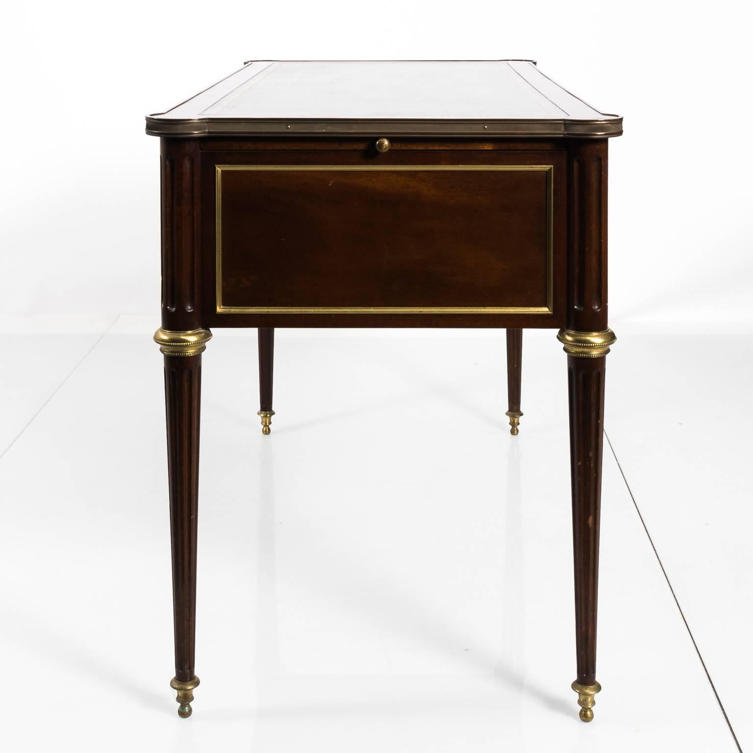 Louis XV Style Leather Top Partner's Desk 2