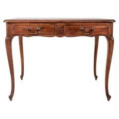 Vintage Louis XV Style Leather Top Wooden Writing Desk