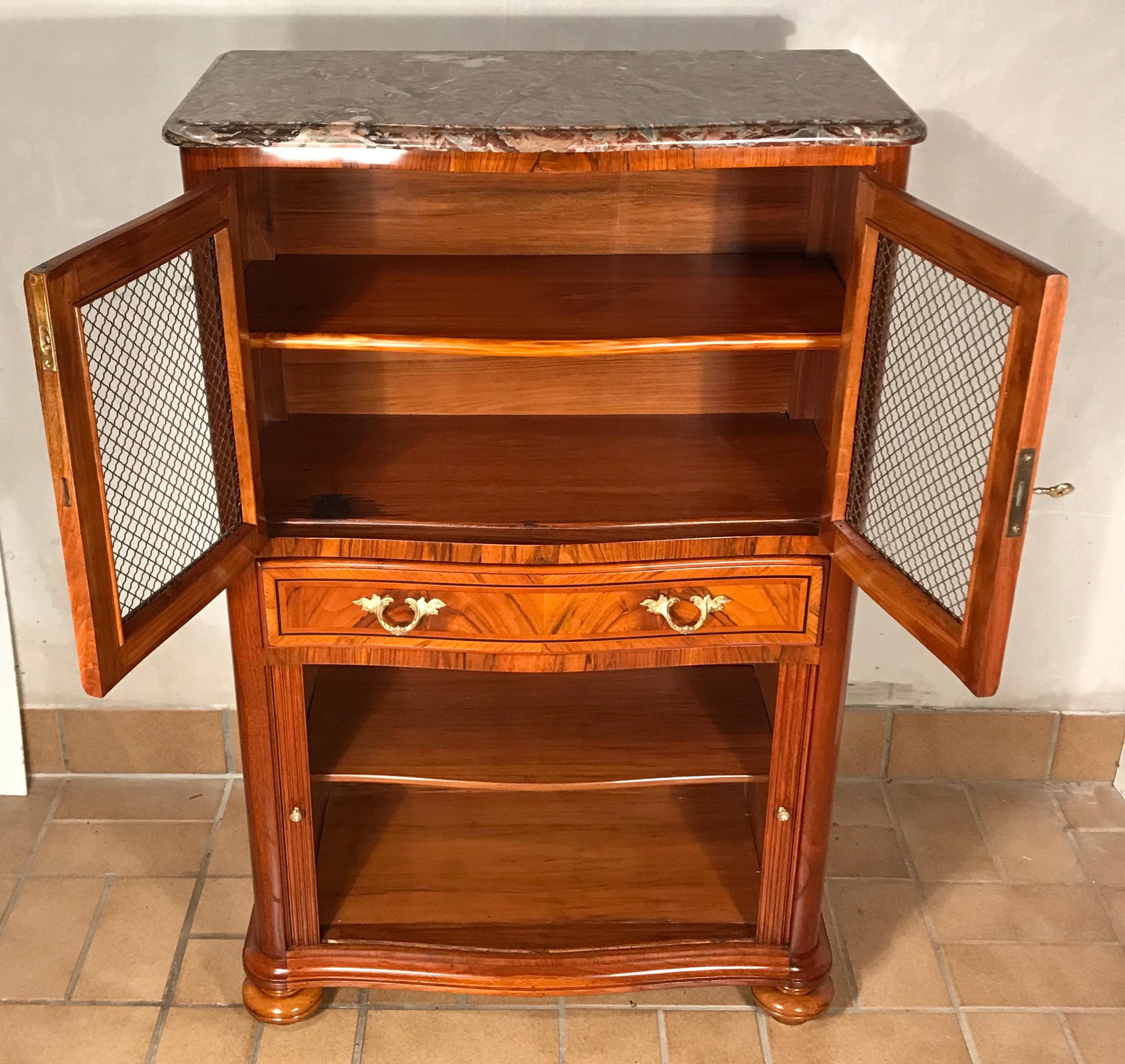 Louis XV Style Library Cabinet, France 19th Century, Walnut 1