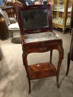 Louis XV Style Lift Top Vanity Table in Mahogany with Bronze Mounts