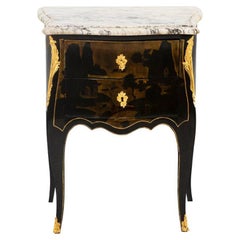 Mesa de salón estilo Luis XV en laca china, hacia 1880