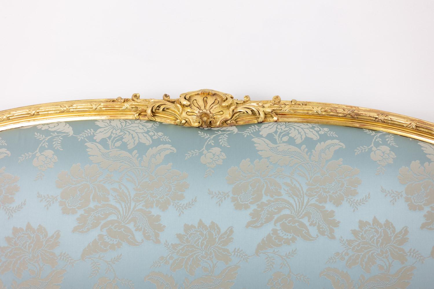 salon de style Louis XV avec cadre en bois doré. Circa 1880. en vente 4