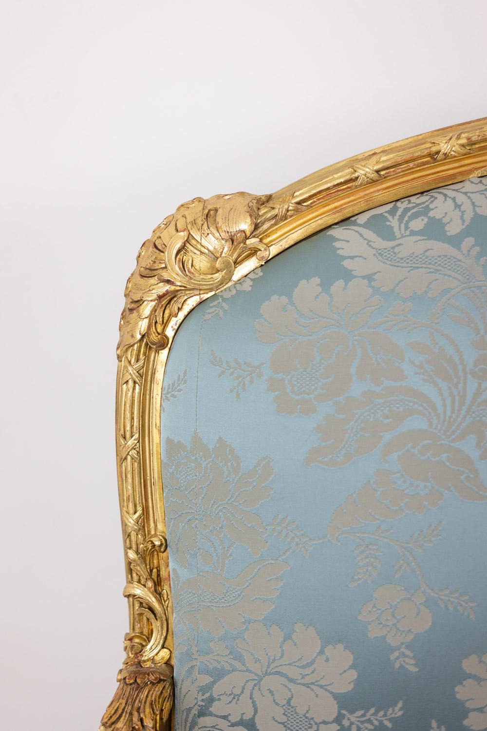 salon de style Louis XV avec cadre en bois doré. Circa 1880. en vente 5