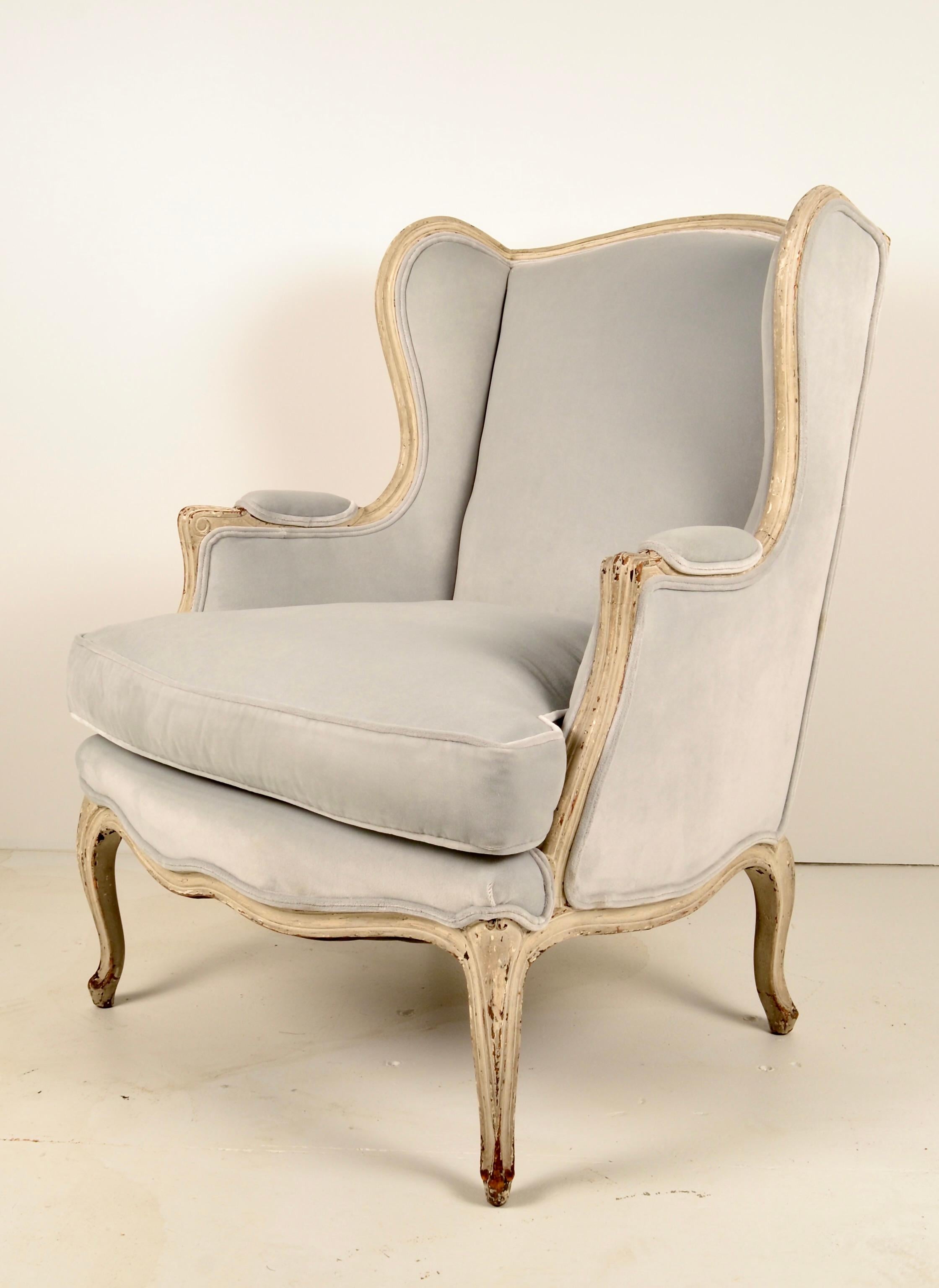 Louis XV Style Lounge Chair, New Upholstery, France, c 1920s  For Sale 7