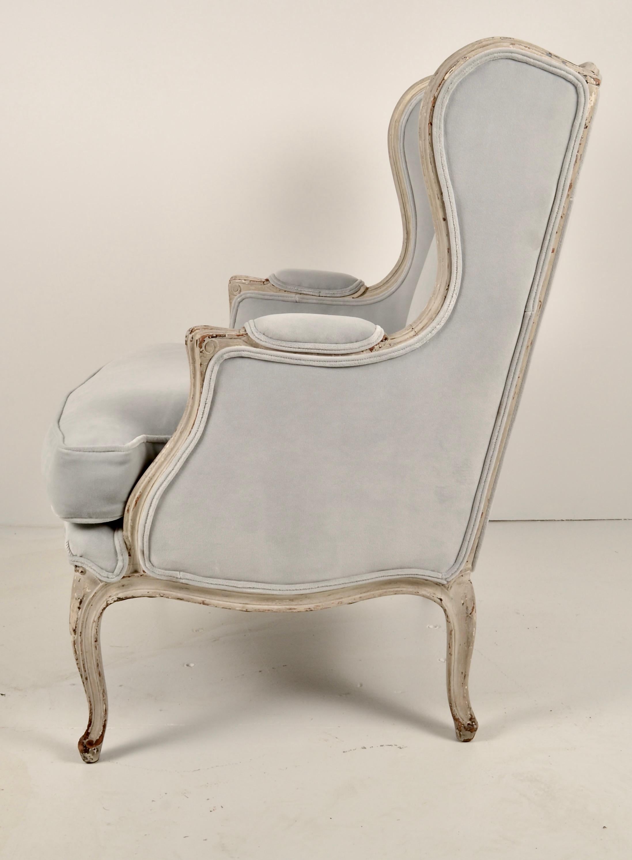 Louis XV Style Lounge Chair, New Upholstery, France, c 1920s  In Good Condition For Sale In Norwalk, CT