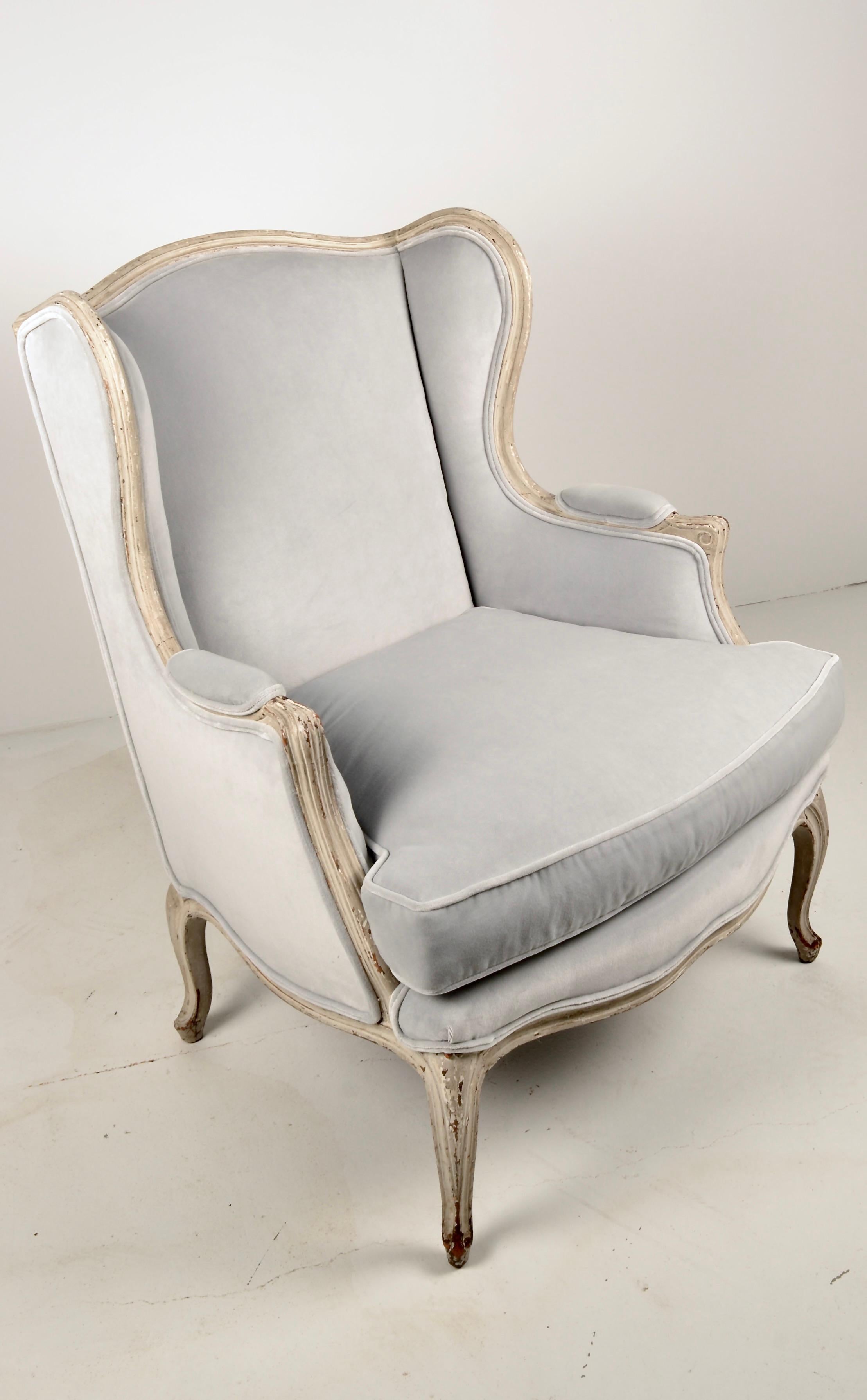 Louis XV Style Lounge Chair, New Upholstery, France, c 1920s  For Sale 1