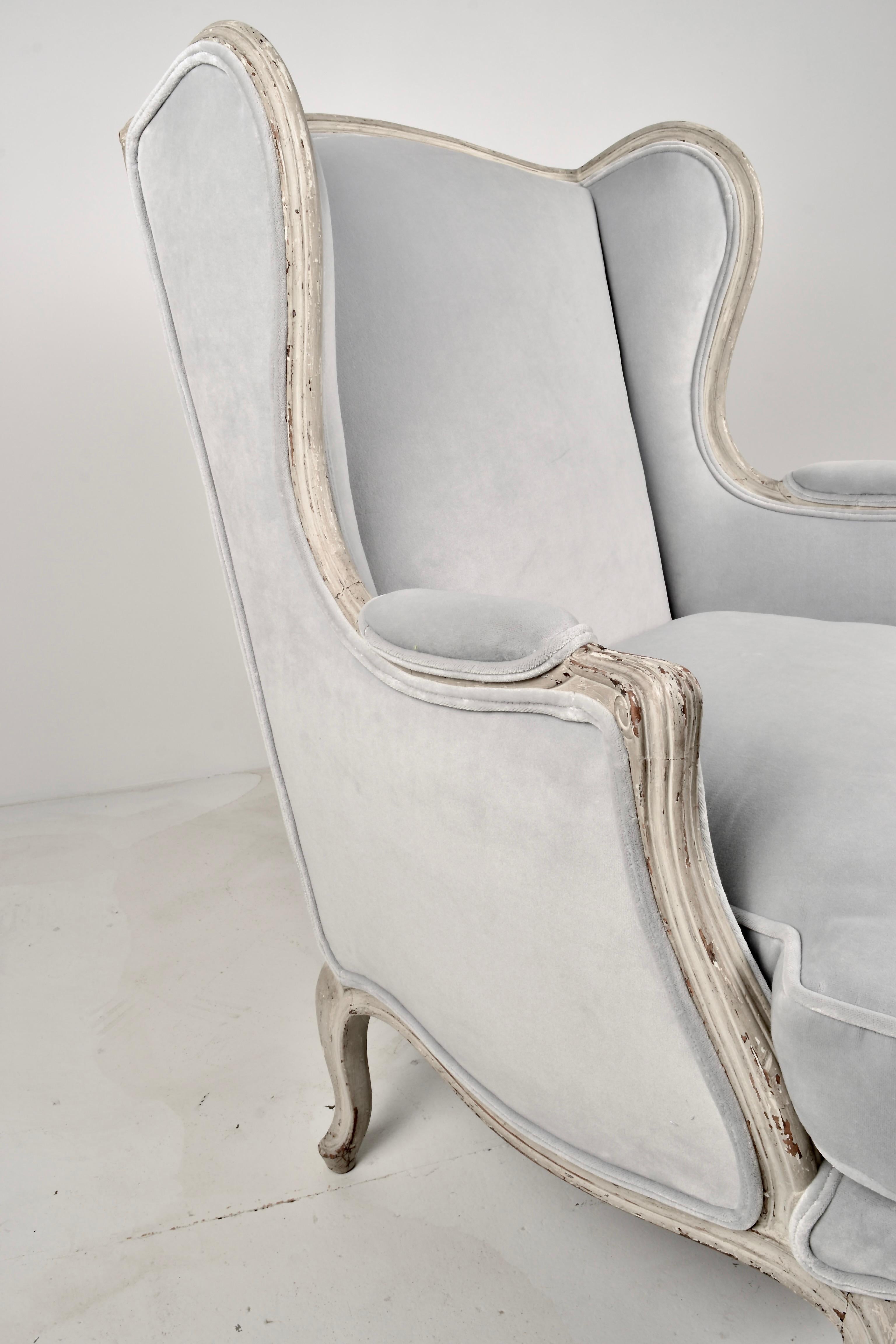 Louis XV Style Lounge Chair, New Upholstery, France, c 1920s  For Sale 3