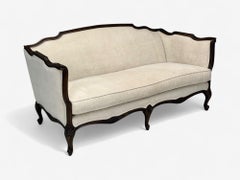 Louis XV Style, Mahogany, Beige Fabric, Sofa, France, 20th C.