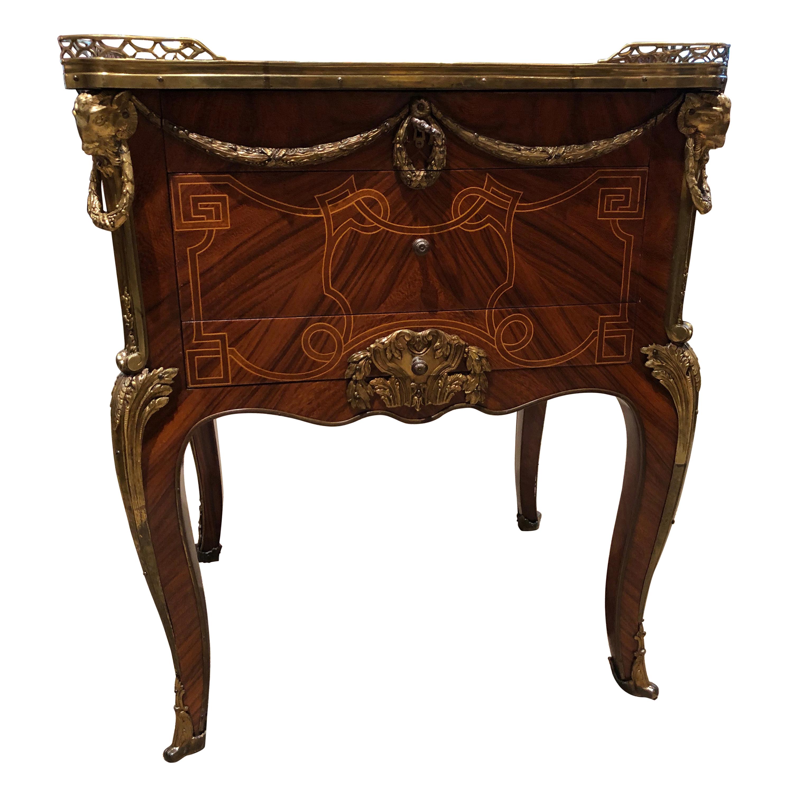 Louis XV Style Mahogany Commode/Secretary