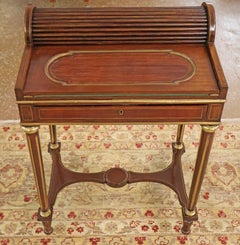 Louis XV Style Mahogany Cylinder Desk Ladies Desk Manner of Sormani / Kreiger