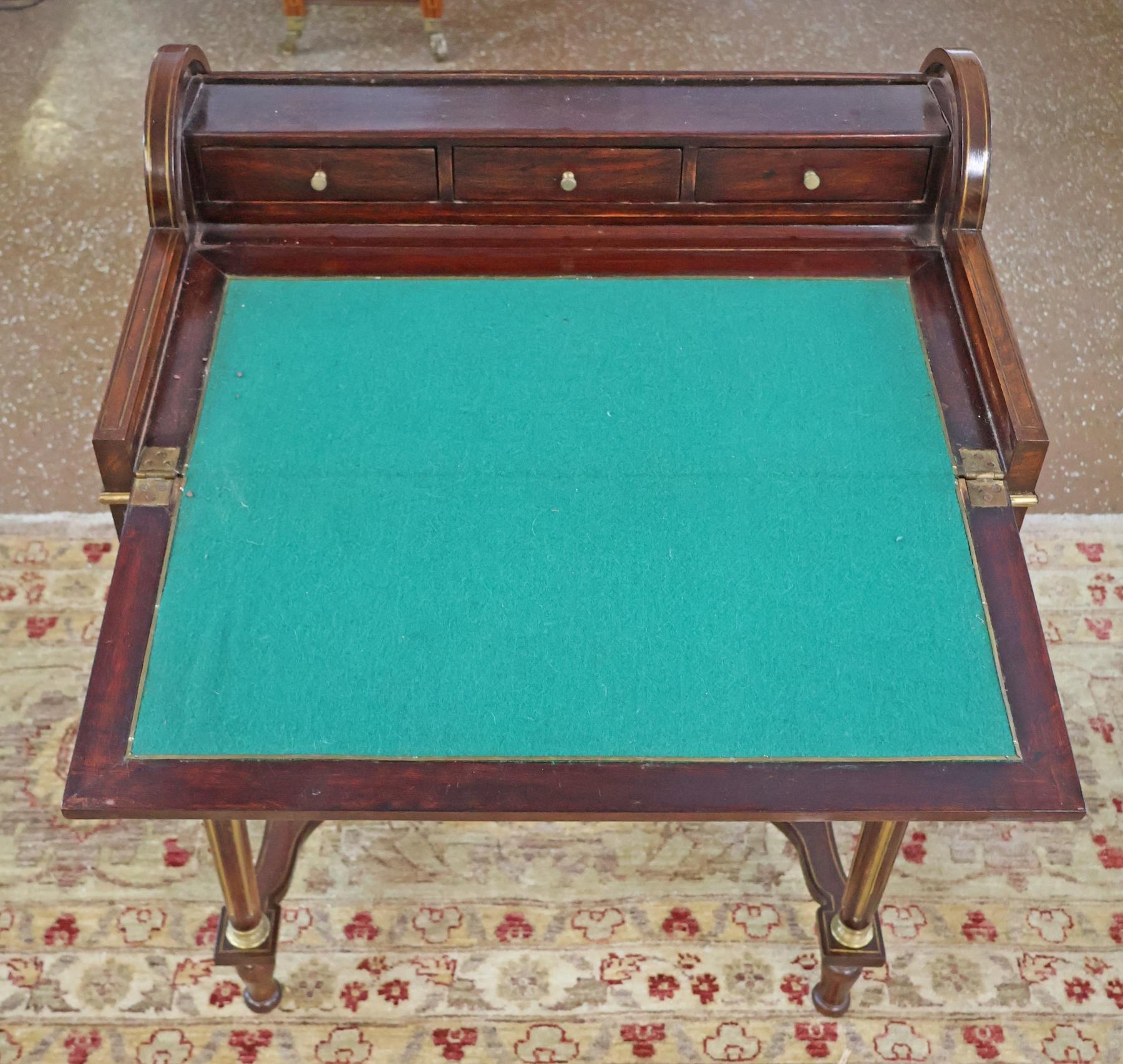 Louis XV Style Mahogany Cylinder Desk Ladies Desk Manner of Sormani / Kreiger For Sale 4