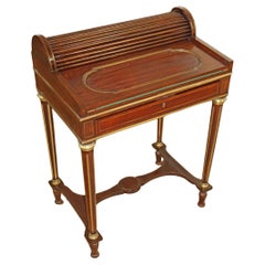 Louis XV Style Mahogany Cylinder Desk Ladies Desk Manner of Sormani / Kreiger