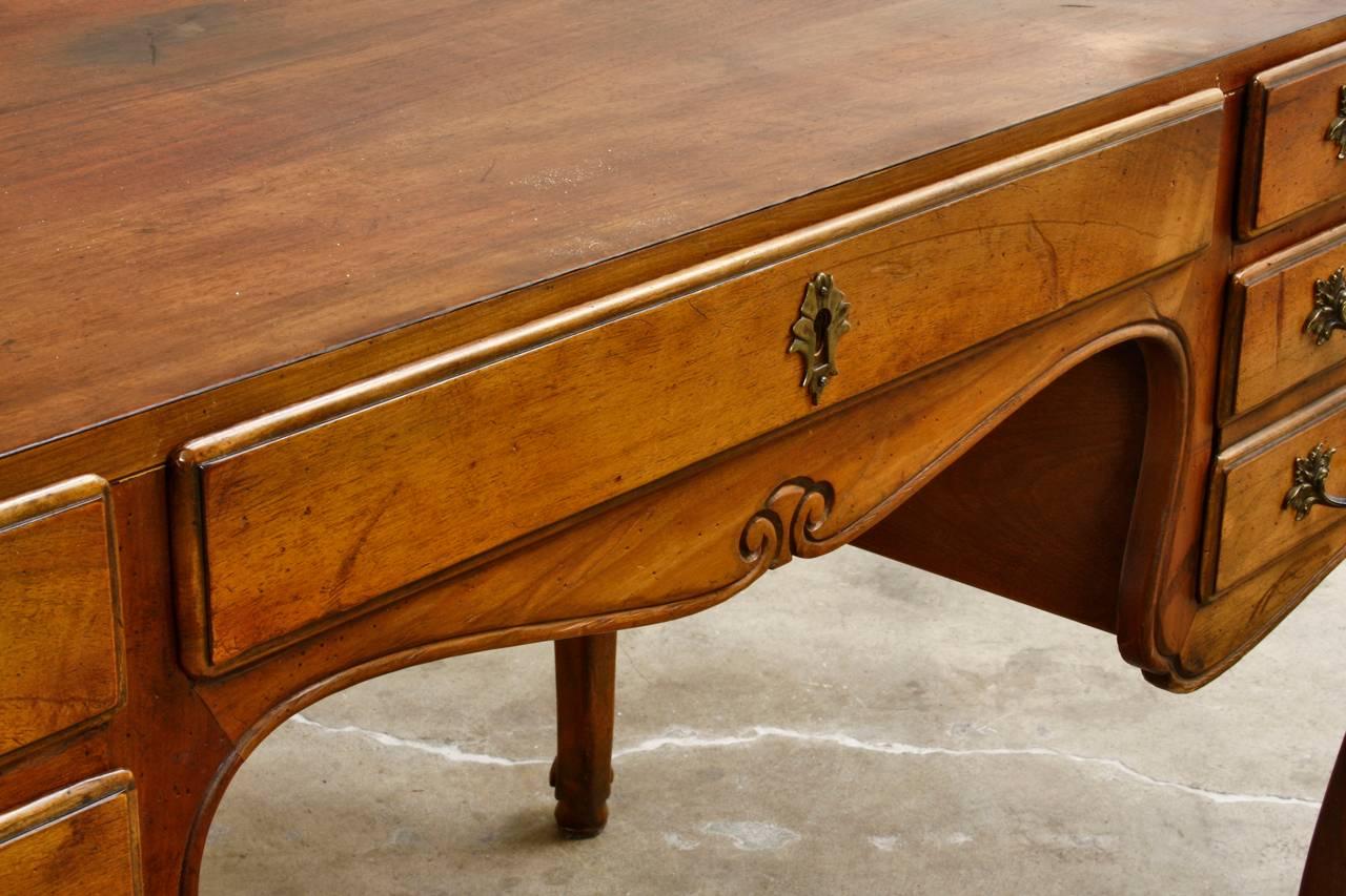 Louis XV Style Mahogany Writing Table Desk by Baker 4