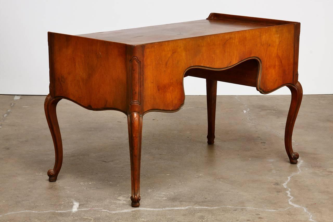 20th Century Louis XV Style Mahogany Writing Table Desk by Baker