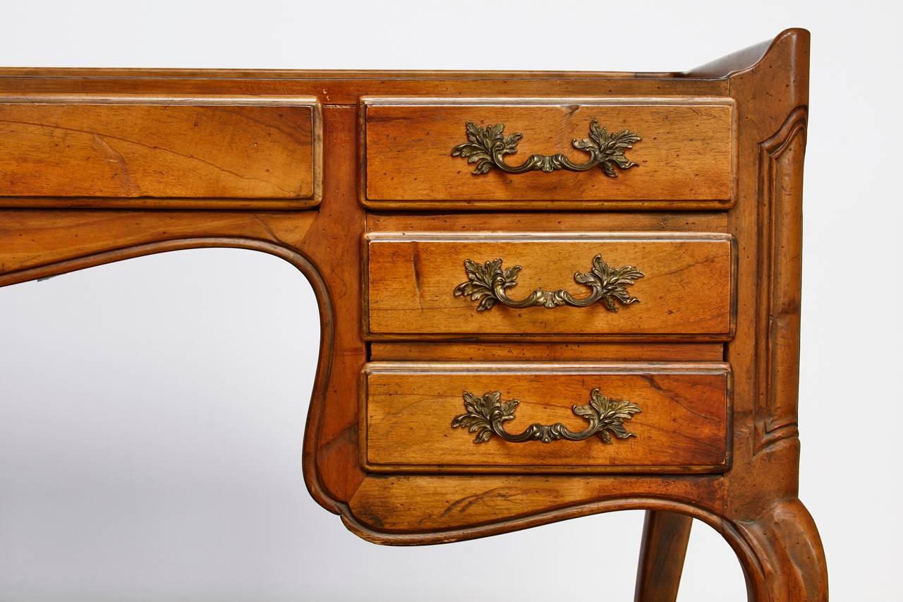 Louis XV Style Mahogany Writing Table Desk by Baker 2