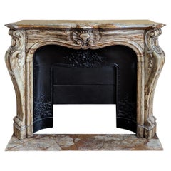 Antique Louis XV style mantel in onyx