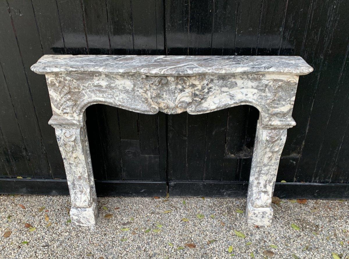 Marble mantel in the Louis XV style
dimensions of the fireplace: 92 x112cm.