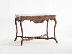 Louis XV Style Marble & Oak Centre Table