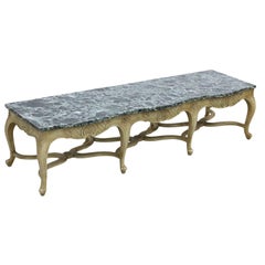 Louis XV Style Marble-Top Bench or Low Table, France, Early 20th Century