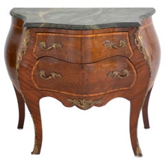 Louis XV Style Marble-Top Bombe Chest