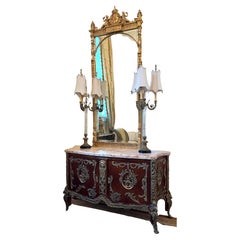 Commode Amaranth de style Louis XV avec plateau en marbre et monture en bronze