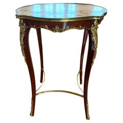Louis XV Style Marble Top Bronze Mounted Mahogany Occasional Table