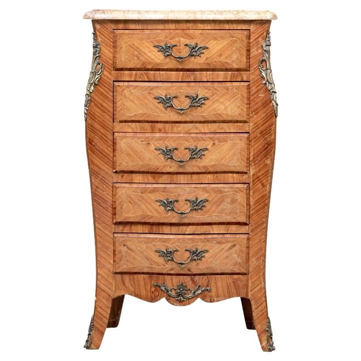 Louis XV Style Marble Top Cabinet