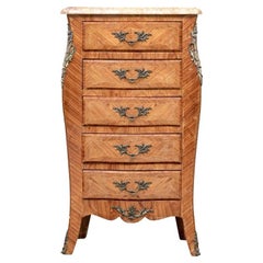 Louis XV Style Marble Top Cabinet