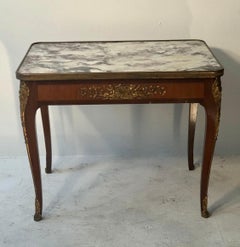 Louis XV Style Marble-Top Coffee Table with Bronze Mounts