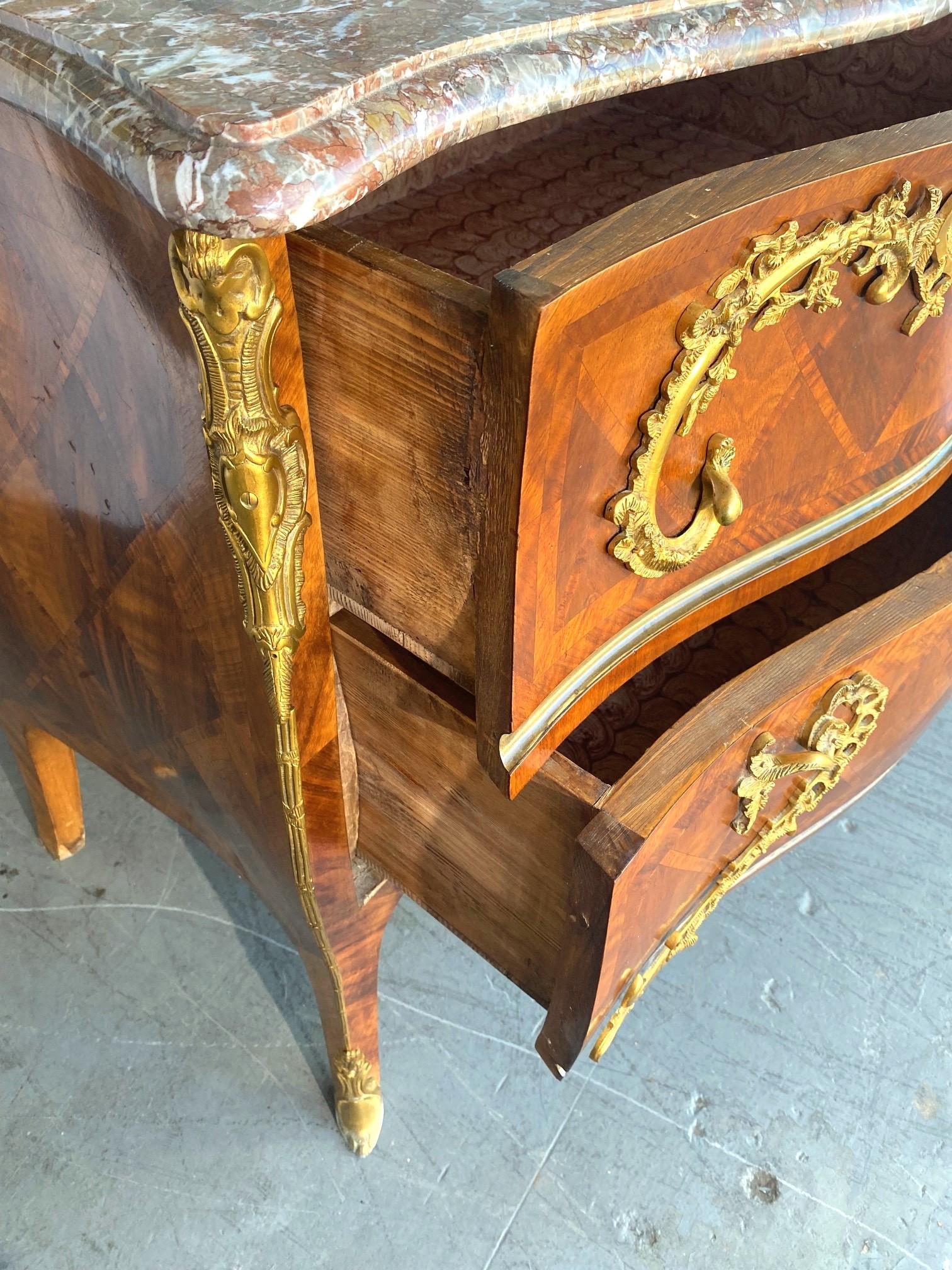Italian Louis XV Style Marble Top Commode  For Sale